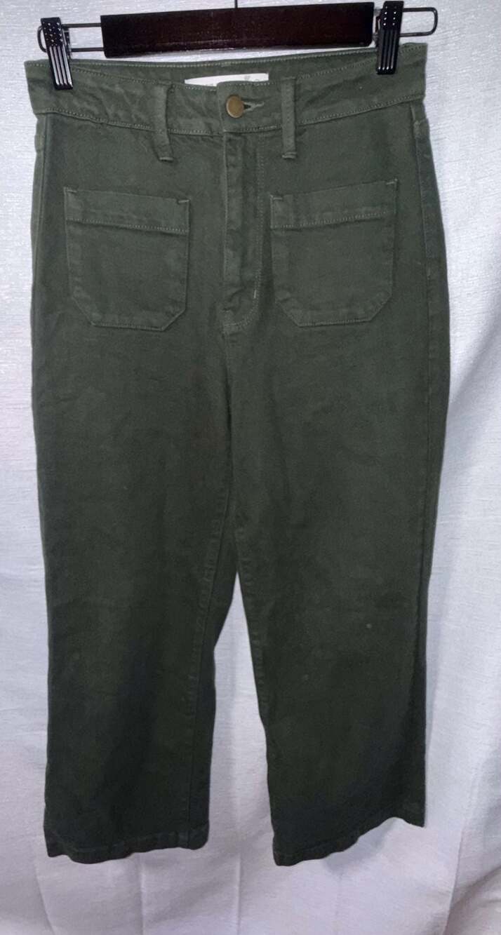 Altar'd State Olive Green High-Rise Utility Ankle Pants